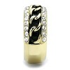 Slickblue Stainless Steel Women’s Ring, Clear Rhinestone Detail, Gold Finish, Chain Inspired Fashion Ring, Size 5-7 - 2 of 4