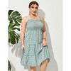 Clearlove Plus Size Summer Dresses Women’s Sleeveless Square Neck Smocked Flowy Ruffle A Line Maxi Dress - 3 of 4