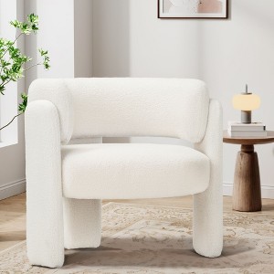 Barrel Living Room Accent Chair, Upholstered Modern Side Armchair for Home, Bedroom - 1 of 4