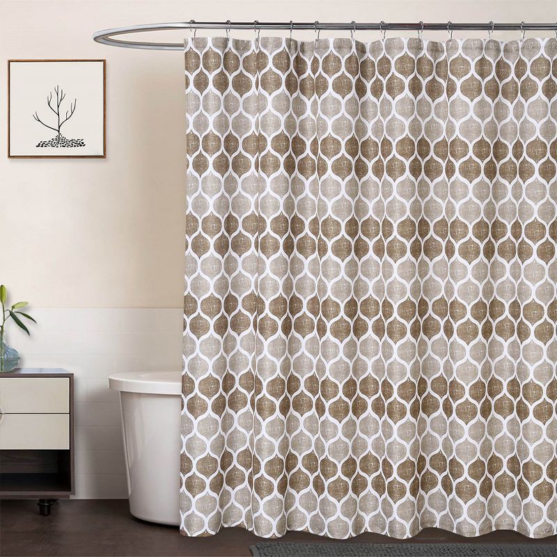 Fabric Shower Curtain for Bahthroom with Geometric Pattern, 5 of 6