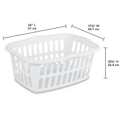White Stackable Plastic Laundry Baskets, 12-Pack, 1.5 Bushel