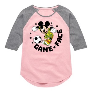 Girls' - Disney - Game Face Soccer Shirt Tail Raglan Graphic T-shirt - 1 of 3
