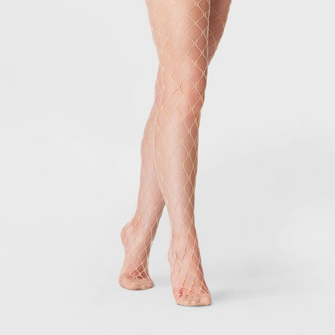 Women's Open Fishnet Tights - A New Day™ Honey Beige S/m : Target