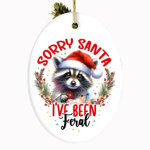 Sorry Santa I've Been Feral Ornament, Funny Raccoon Christmas Gift and Decor| OrnamentallyYou - 1 of 4