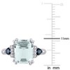 EVERLY JEWELRY | Sterling Silver 0.04 CT Diamond TW And 3 1/3 CT TGW Ice Aquamarine Sapphire Cocktail Ring - 3 of 4