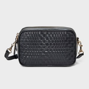 Woven Double Zip Camera Crossbody Handbag - Universal Thread