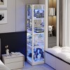 Vlsrka  4-Tier Glass  Corner Curio Cabinet with LED Lights,White - 4 of 4