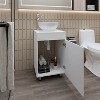 Gulches Modern White Bathroom Vanity with Integrated Sink and Faucet, One-Door Cabinet - 2 of 4