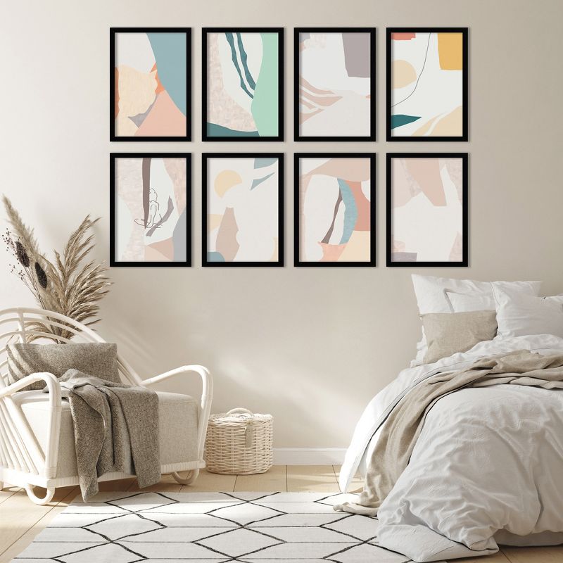 Abstracted Pastels by Sakshi Modi - Abstract Modern 8 Piece Black Framed Art Set - Americanflat, 3 of 13