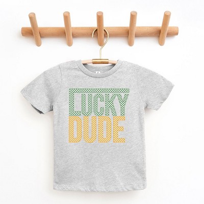 The Juniper Shop Block Checkered Lucky Dude Toddler Short Sleeve Tee