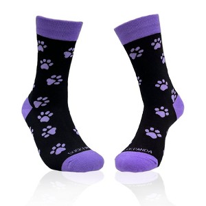 Purple Paw Print Dog Lover Socks from the Sock Panda (Women's Sizes, Adult Medium) - 1 of 4