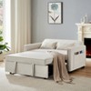 DOMETOUR Modern Linen Loveseat Sofa for Living Room Bedroom, Convertible Sleeper Bed Double-Seater Sofa with 2 Lumbar Pillows - 2 of 4