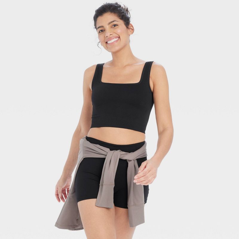 Women's Seamless Square Neck Cropped Tank Top - All In Motion™, 5 of 6