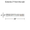 Possini Euro Design Vivienne Modern Wall Light Chrome Hardwire 35" Light Bar Fixture Clear Crystal for Bedroom Bathroom Vanity Reading Living Room - 4 of 4