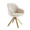 HOMLUX Mid-century Pyramid 360° Swivel Accent Chair Upholstered in Comfortable Velvet- Gold Plated Legs For Bedroom,Office,Dining - 4 of 4