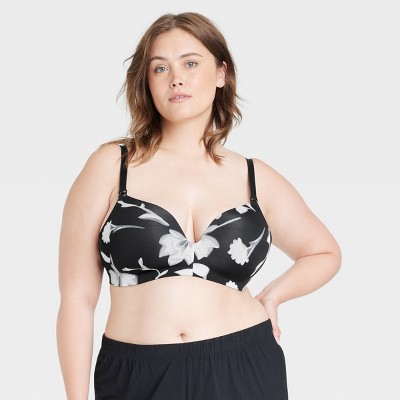 Women's Floral Print Wirefree Nursing Bra Auden™ Black And White 38c