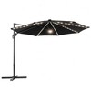 Sonkuki 11FT Round Offset Outdoor Patio Solar LED Cantilever Umbrella Aluminium Pole, 360° Rotation and Canopy Angle Adjustment - 2 of 4