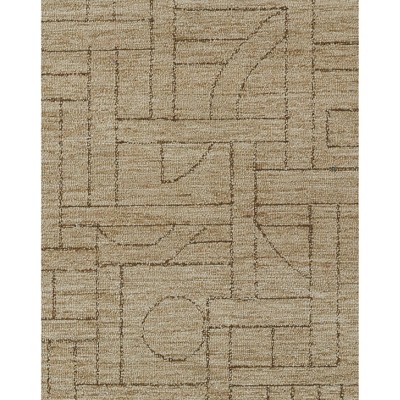 Natural Geometric Wool Hand Tufted Runner Rug