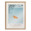 18" x 24" Blake Be A Goldfish Framed Printed Glass Natural - Kate & Laurel All Things Decor: Modern Animal Wall Decor, Sawtooth Back Mount - image 2 of 4