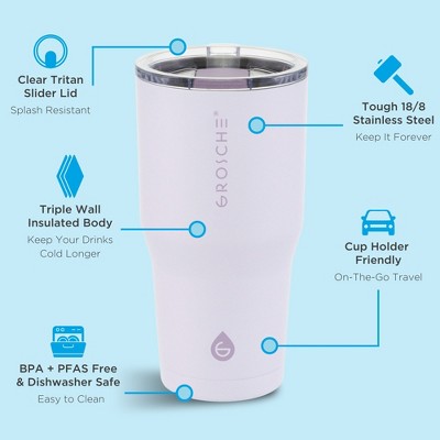 Lavender 20 oz Stainless Steel Insulated Travel Mug with Slider Lid