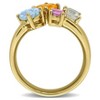 EVERLY JEWELRY | Yellow Plated Sterling Silver 2 3/5 CT TGW Multi-Gem 4-Stone Ring - 3 of 4