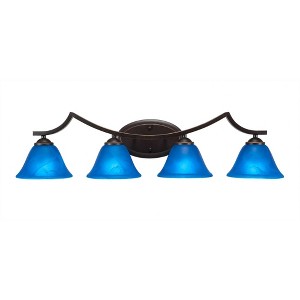 Toltec Lighting Zilo 4 - Light Vanity in  Dark Granite with 7" Blue Italian Shade - 1 of 1