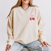Simply Sage Market Coquette Strawberry Watercolor Lightweight Garment Dyed Sweatshirt - 3 of 4