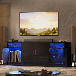 Bestier Modern Gaming TV Stand with LED lights and storage cabinets - 1 of 4