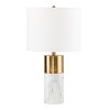 Southern Enterprises Gasbrom Table Lamp White/Gold (Includes LED Light Bulb): Modern Drum Shade, Concrete & Iron Base - image 3 of 4