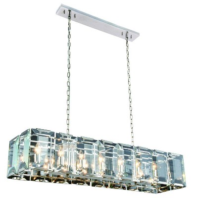 Elegant Lighting Monaco 10 light polished Nickel Chandelier Clear Glass Crystal