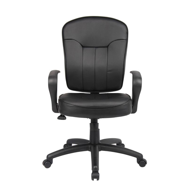 Leather Task Chair with Loop Arms Black - Boss Office Products, 4 of 10