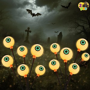 Joyfy Eyeball Yard Stake Outdoor Halloween Decorations, Garden Stake LED Light, Waterproof Stake Decor Light for Halloween - 1 of 4