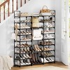 WOWLIVE 9-Tier Metal Shoe Rack, Tall Shoe Storage Organizer for Entryway，Black White - 2 of 4