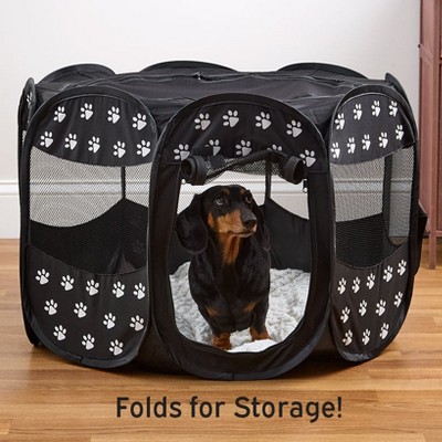 The Lakeside Collection Paw Print Portable Play Pen