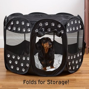 The Lakeside Collection Paw Print Portable Play Pen - 1 of 4