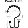 Shower Curtain Hooks Rings, Premium Stainless Steel Rustproof Double Glide Shower Hooks for Bathroom Shower Rods Curtains,Set of 12, Black - 4 of 4