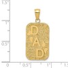 Black Bow Jewelry 14k Yellow Gold Small Nugget Dad Dog Tag Pendant, 15 x 30mm - 4 of 4