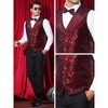 Lars Amadeus Men's V-Neck Party Dress Prom Nightclub Shiny Sleeveless Argyle Sequin Vest - 4 of 4