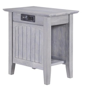 AFI Furnishings Nantucket Chair Side Table with Charging Station in Driftwood - 1 of 4