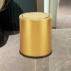 LunaLulinlk Small Trash can with Flipping lid, Stainless Steel , 2.6gallon,Garbage cans Metallic Gold - 2 of 4