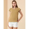 INSPIRE CHIC Women's Work Business Casual Plain Cap Sleeve Blouse - 2 of 4