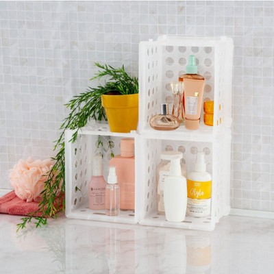 Clear Stackable Mini Plastic Storage Crate with Handles