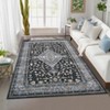 Non Slip Machine Washable Runners Ultra Thin Indoor Foldable Print Carpet Vintage Retro Floral Medallion Floor Cover - 2 of 4