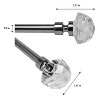 Versailles Crystale Gem Finial Steel Heavy Duty Curtain Rod Set for Windows Brushed Nickel - 2 of 4