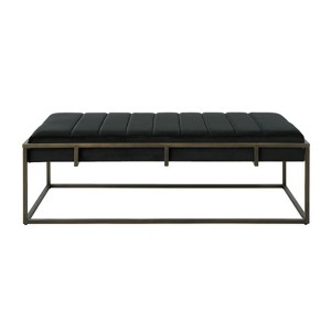 TiramisuBest Storage Ottoman Bench, Brown PU Entryway Bench, 51.25"L x 17.5"W x 16.25"H - 1 of 4
