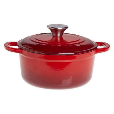 Gibson Our Table 2 Quart Enameled Cast Iron Dutch Oven With Lid In Red :  Target