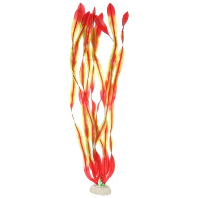 Unique Bargains Plastic Aquarium Fish Tank Decorations Artificial Water Plants Grass Red 14.17" 1 Pc
