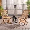 Holly Solid Teak Folding Chair Indoor/Outdoor (Set Of 2) - PAT6503 - Natural - Safavieh - 3 of 4
