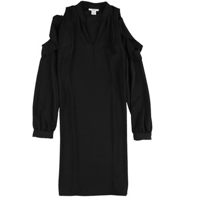 bar III Womens Cold Shoulder Shirt Dress, Black, X-Large