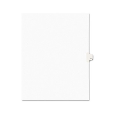 Avery-Style Legal Exhibit Side Tab Divider Title: 13 Letter White 25/Pack 11923